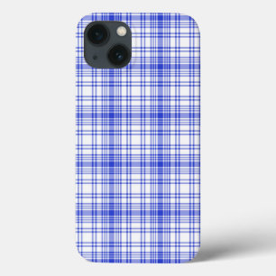 Blaue weiße karierte 2 Case-Mate iPhone hülle