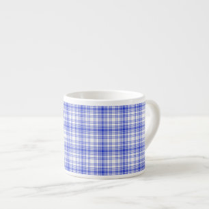 Blaue weiße karierte 2 espressotasse