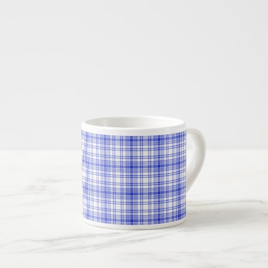 Blaue weiße karierte 2 espressotasse (Vorderseite Rechts)