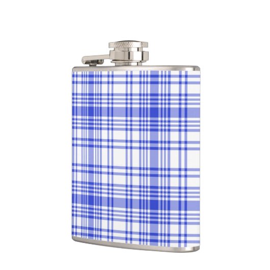 Blaue weiße karierte 2 flachmann (Links)