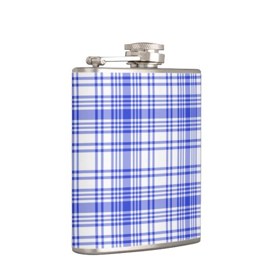 Blaue weiße karierte 2 flachmann (Rechts)