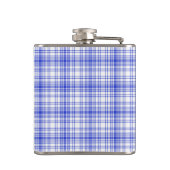 Blaue weiße karierte 2 flachmann (Rückseite)
