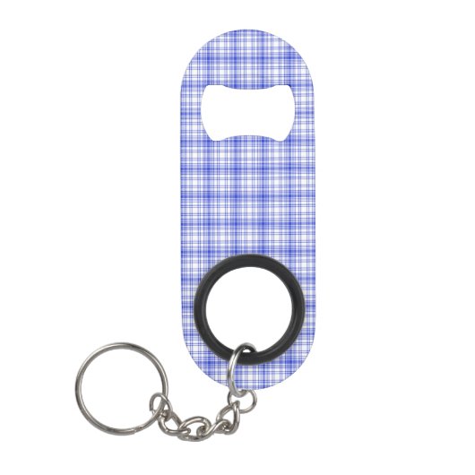 Blaue weiße karierte 2 mini flaschenöffner (Vorderseite)