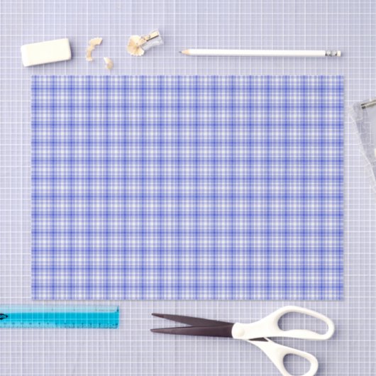 Blaue weiße karierte 2 seidenpapier (Handwerk)