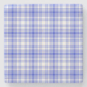 Blaue weiße karierte 2 steinuntersetzer (Vorderseite)