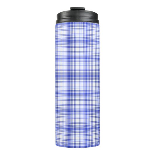 Blaue weiße karierte 2 thermosbecher (Vorderseite)
