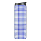 Blaue weiße karierte 2 thermosbecher (Nach links gedreht)