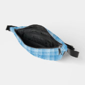 Blaue Weiße Karo-Abstraktes Muster Bauchtasche (Offen)