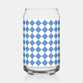 Blaue Weiße Karo-Diamant-Muster Dosenglas (Rückseite)