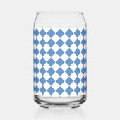 Blaue Weiße Karo-Diamant-Muster Dosenglas (Rechts)