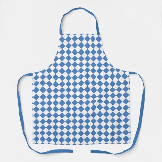 Blaue weiße Karo-Diamant-Muster Schürze (Vorderseite)