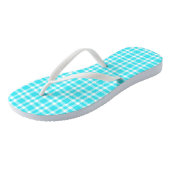 Blaue weiße Karo-Muster Badesandalen (Schrägansicht)