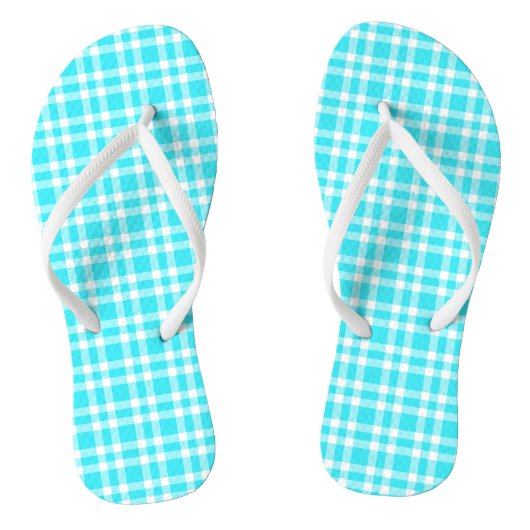 Blaue weiße Karo-Muster Badesandalen (Fußbett)