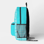 Blaue weiße Karo-Muster Bedruckter Rucksack (Rechts)