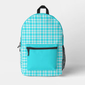 Blaue weiße Karo-Muster Bedruckter Rucksack (Vorderseite)