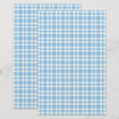 Blaue weiße Karo-Muster Briefpapier (Vorne/Hinten)