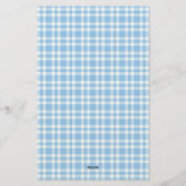 Blaue weiße Karo-Muster Briefpapier (Rückseite)