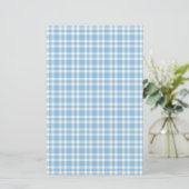 Blaue weiße Karo-Muster Briefpapier (Stehend Vorderseite)