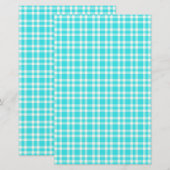 Blaue weiße Karo-Muster Briefpapier (Vorne/Hinten)
