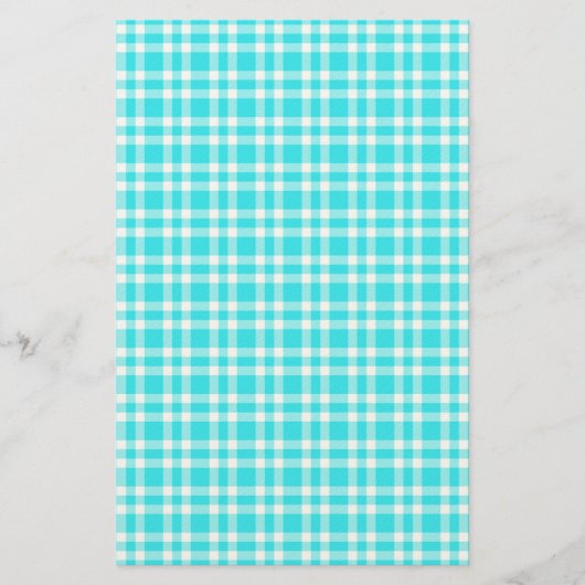 Blaue weiße Karo-Muster Briefpapier (Vorderseite)