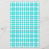 Blaue weiße Karo-Muster Briefpapier (Rückseite)