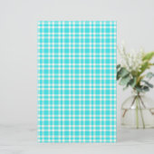Blaue weiße Karo-Muster Briefpapier (Stehend Vorderseite)