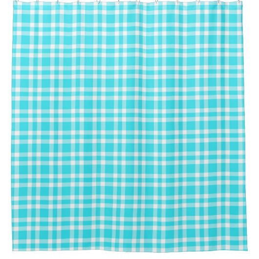 Blaue weiße Karo-Muster Duschvorhang (Vorderseite)