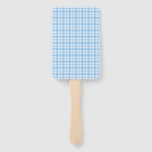 Blaue weiße Karo-Muster Fächer (Rückseite)