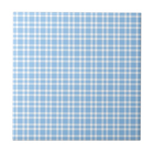 Blaue weiße Karo-Muster Fliese (Vorderseite)