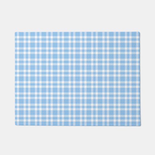 Blaue weiße Karo-Muster Fußmatte (Vorderseite)