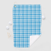 Blaue weiße Karo-Muster Golfhandtuch (Insitu)