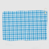 Blaue weiße Karo-Muster Golfhandtuch (Horizontal)
