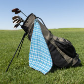 Blaue weiße Karo-Muster Golfhandtuch (Gras)
