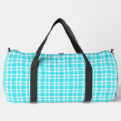 Blaue weiße Karo-Muster groß Duffle Bag (Vorderseite)