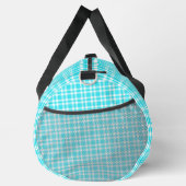 Blaue weiße Karo-Muster groß Duffle Bag (Rechts)