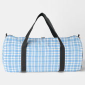Blaue weiße Karo-Muster groß Duffle Bag (Vorderseite)