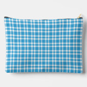 Blaue weiße Karo-Muster groß Zubehörtasche (Rückseite)