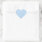 Blaue weiße Karo-Muster Herz-Aufkleber (Tasche)