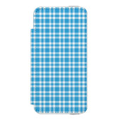 Blaue weiße Karo-Muster Incipio iPhone Geldbeutel-Hülle (Folio Vorderseite)