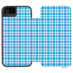 Blaue weiße Karo-Muster Incipio Watson™ iPhone 5 Geldbörsen Hülle