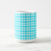 Blaue weiße Karo-Muster Kaffeetasse (Mittel)