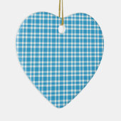 Blaue weiße Karo-Muster Keramik Ornament (Rechts)