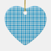 Blaue weiße Karo-Muster Keramik Ornament (Hinten)