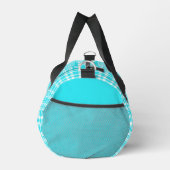 Blaue weiße Karo-Muster Klein Duffle Bag (Rechts)
