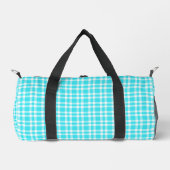 Blaue weiße Karo-Muster Klein Duffle Bag (Vorderseite)