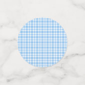 Blaue weiße Karo-Muster Konfetti (Klein Vorderseite)