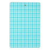 Blaue weiße Karo-Muster Mini Klemmbrett (Rückseite)