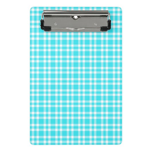 Blaue weiße Karo-Muster Mini Klemmbrett (Vorderseite)