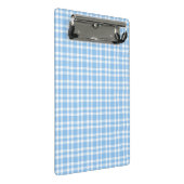 Blaue weiße Karo-Muster Mini Klemmbrett (Schrägansicht)