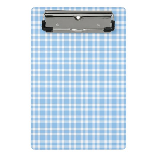 Blaue weiße Karo-Muster Mini Klemmbrett (Vorderseite)